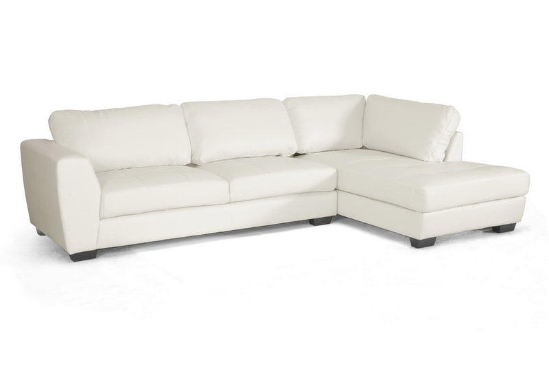 Orland Sectional Sofa Set Brown Leather Modern with Left Facing Chaise