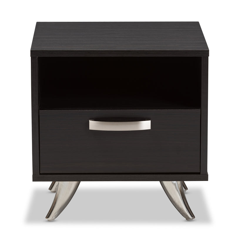 Warwick End Table - Modern Espresso Brown Finished Wood Accent Table for Living Room or Bedroom