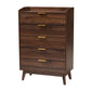 Lena Mid-Century Modern Storage Set 3-Piece Walnut Brown Finished Wood Furniture for Stylish Organization and Décor