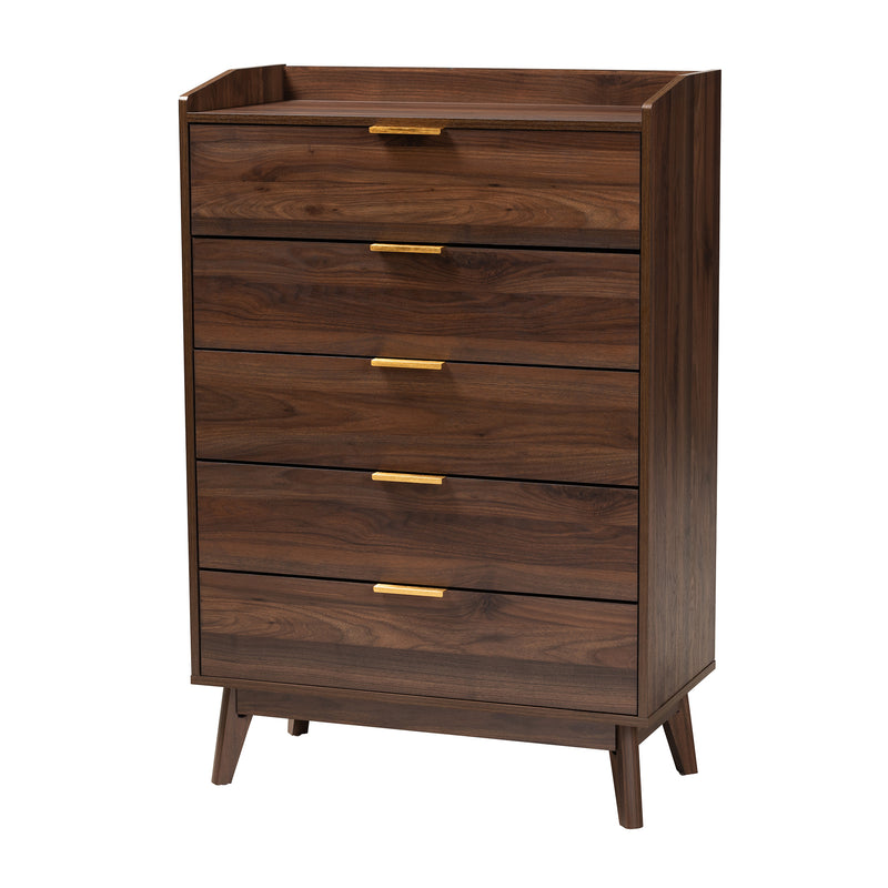 Lena Mid-Century Modern Storage Set 3-Piece Walnut Brown Finished Wood Furniture for Stylish Organization and Décor