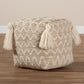 Noland Pouf Ottoman Moroccan Inspired Handwoven Cotton and Hemp Natural Ivory