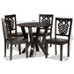 Valda Dining Set Modern Contemporary Transitional Dark Brown Finished Wood 5-Piece