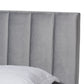 Clare Glam and Luxe Panel Bed - Grey Velvet Fabric Upholstered with Channel Tufted Headboard