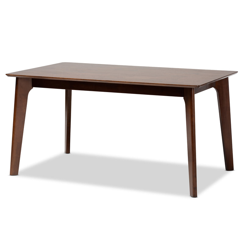 Seneca Dining Table Modern 59-Inch Dark Brown Finished Wood Design for Stylish Dining Spaces