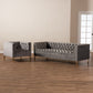 Zanetta Sofa Set Glam and Luxe Gray Velvet Upholstered Gold Finished 2-Piece Lounge Chair