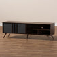 Naoki TV Stand Modern Two-Tone Grey and Walnut Finished Wood 2-Door Entertainment Center for Living Room