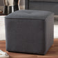 Corinne Ottoman Modern and Contemporary Dark Grey Fabric Upholstered