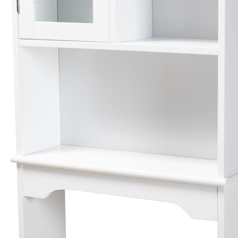 Campbell Bathroom Storage Cabinet Modern White Finished Wood Over the Toilet Organizer for Space-Saving Solutions