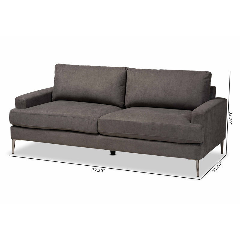 Davidson Sofa Modern and Contemporary Grey Fabric Upholstered