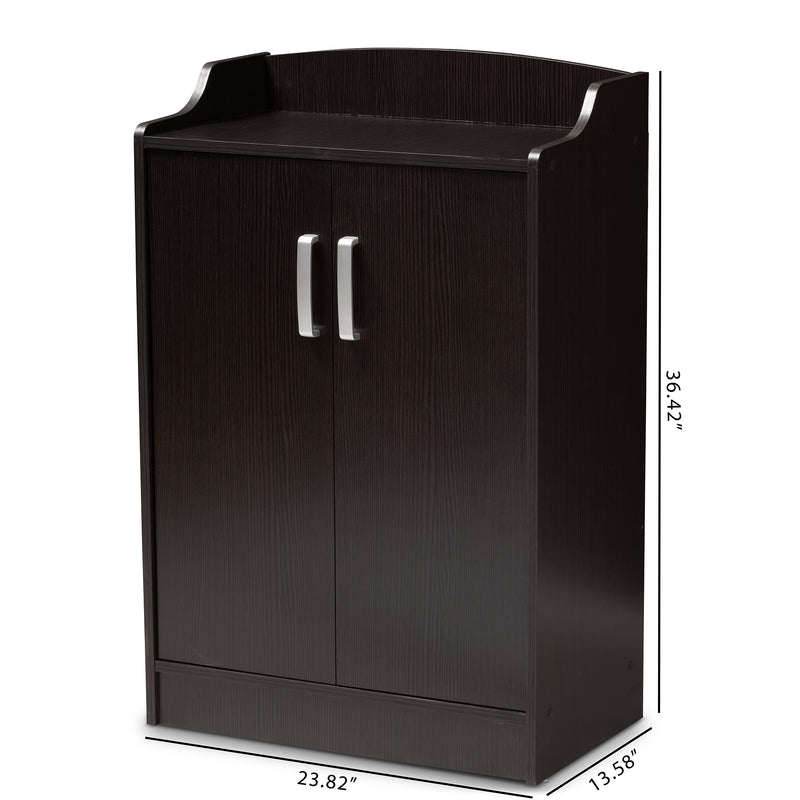 Verdell Shoe Cabinet Modern Contemporary Wenge Brown Finish for Stylish Storage Solutions