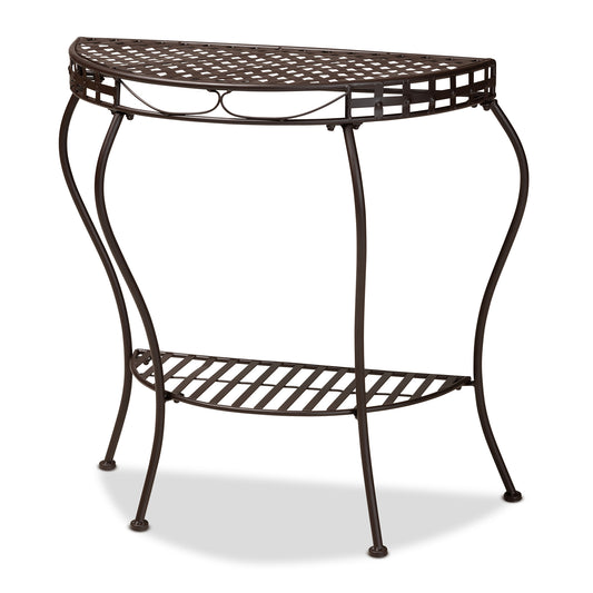 Laraine Modern Black Metal Outdoor Console Table for Patio, Garden, or Entryway Decor