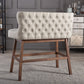 Gradisca Bar Bench Light Beige Fabric Button-tufted Upholstered Banquette