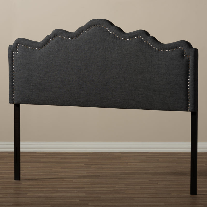 Nadeen Headboard - Modern and Contemporary Dark Grey Fabric