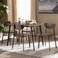 Ornette Mid-Century Modern Dining Set 5-Piece Matte Black Frame Furniture for Chic Dining Rooms