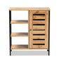 Vander Shoe Storage Cabinet Modern Contemporary Design Oak Brown Wood Black Metal 1 Door Organized Footwear Storage