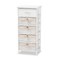 Madelia Storage Unit Modern White Finished Wood with 1 Drawer for Organized Living and Stylish Home Décor