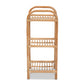 Barras Rattan 3-Tier Display Shelf Modern Bohemian Natural Brown Storage Unit for Home Decor and Organization