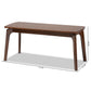 Linden Dining Bench Modern Dark Brown Finished Wood Seating for Dining Rooms and Entryways