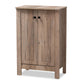 Derek Shoe Cabinet - Modern Rustic Oak Finished Wood with 2 Doors for Stylish Storage Solutions