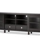 Walda TV Cabinet 70-Inch Greyish Dark Brown Wood with 2 Sliding Doors and 2 Drawers