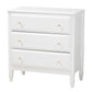 Elise Twin Size 3-Piece Bedroom Set in Classic White Finished Wood for Stylish Kids or Guest Rooms