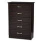 Colburn Tallboy Storage Chest Modern and Contemporary 5-Drawer Dark Brown Finish Wood