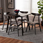 Britte Dining Set Mid-Century Modern Dark Grey Fabric Upholstered Dark Oak Brown Finished 5-Piece