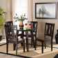 Anesa Dining Set Modern Contemporary Transitional Dark Brown Finished Wood 5-Piece