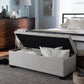 Roanoke Ottoman Modern and Contemporary Beige Fabric Upholstered Grid-Tufting Storage Bench