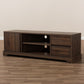 Burnwood Modern Walnut Brown Wood TV Stand for Living Room, Contemporary Entertainment Center with Storage Shelves and Cable Management