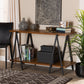 Britton Console Table Rustic Industrial Design with Walnut Wood and Black Metal Accents