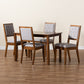 Suvi Dining Set Modern Contemporary Grey Fabric Upholstered Walnut Brown Finished Wood 5-Piece