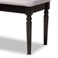 Giovanni Dining Bench Modern and Contemporary Grey Fabric Upholstered with Dark Brown Finished Wood