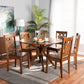 Liese Dining Set Modern and Contemporary Transitional Dark Brown Finished Wood 7-Piece