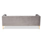 Zanetta Glam Gray Velvet Sofa with Luxe Gold Finish