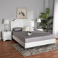 Carlotta Contemporary Glam Bedroom Set - White Faux Leather Upholstered 3-Piece