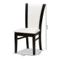 Adley Dining Chair Set of 2 Modern Dark Brown with White Faux Leather Upholstery for Stylish Dining Room Decor