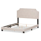 Willis Bed - Modern and Contemporary Light Beige Fabric Upholstered