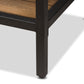 Caribou Console Table Rustic Industrial Style Oak Brown Wood with Black Metal Accents