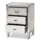 Claude French Industrial End Table with 3 Drawers in Silver Finish