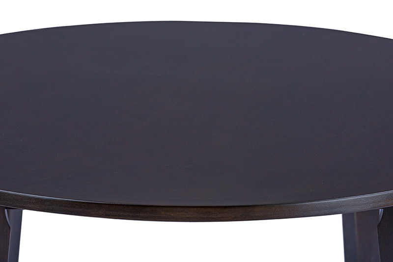 Debbie Mid-Century Round Dining Table in Dark Brown Wood - Stylish Functional Dining Furniture for Modern Homes