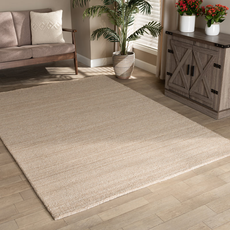 Aral Area Rug Modern and Contemporary Beige Handwoven Wool