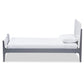 Nereida Twin Platform Bed - Modern Classic Mission Style in White and Dark Grey Wood