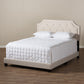 Willis Bed - Modern and Contemporary Light Beige Fabric Upholstered