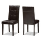 Avery 5-Piece Dining Set in Modern Dark Brown Faux Leather Upholstery