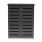 Adalwin Modern Dark Gray 2-Door Wooden Shoe Storage Cabinet for Entryway Organization and Stylish Home Décor