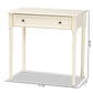 Mahler Classic Console Table White Finished Wood with 1 Drawer for Living Room or Entryway Storage