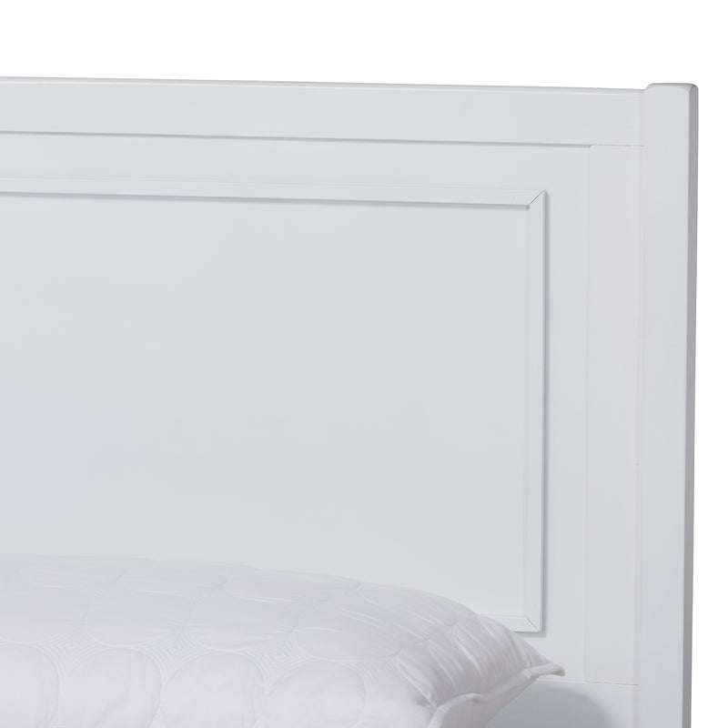 Daniella Full Size Platform Bed in Modern White Finished Wood for Stylish Bedroom Decor