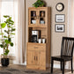 Laurana Kitchen Cabinet Modern and Contemporary Dark Walnut Finish with Hutch