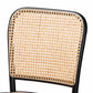 Vance Counter Stool Mid-Century Modern Brown Woven Rattan and Black Wood Cane